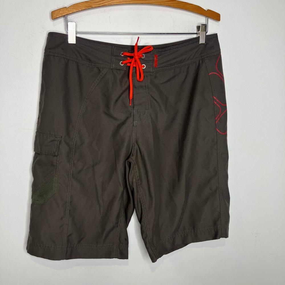 Columbia board shorts brown red men's size 34 beach surfing summer‎ Y2K